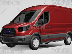 福特汽车封闭货车面包车2018款C4D汽车模型下载
