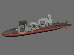 C4D鲟鱼级攻击核潜艇模型 Sturgeon class submarine 3d Model