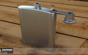 不锈钢小酒壶 铁皮酒壶 腰壶 军用酒壶 俄罗斯酒壶C4D模型 Flachmann