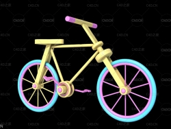 卡通自行车C4D模型