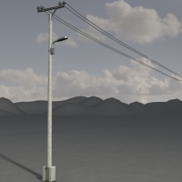 工业设施1-19：电线杆3D模型 telephone pole