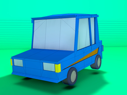 低面卡通汽车动画C4D模型 little car up