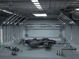 C4D太空科幻机械舱创意模型工程