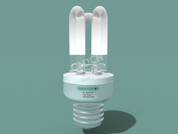 节能低碳绿色灯泡节能灯C4D模型 Green-Light-Bulb