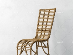 农家手工椅藤条编织椅C4D模型 chair 3d model