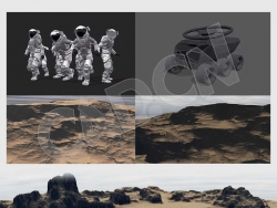 C4D宇航员火星地形火星探测车模型 Mars - Model Pack