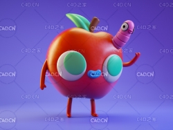 卡通苹果玩偶角色动画模型 apple vinyl toy