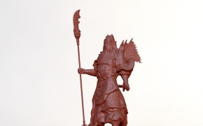 关公雕塑3D模型 关二爷拿大刀站立C4D模型