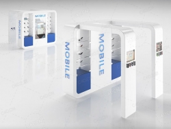 电信手机展台展位3d model of cellular sale stand