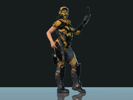 身穿铠甲的女性游戏人物角色MAYA绑定模型 GDC FPS Female Maya Rig