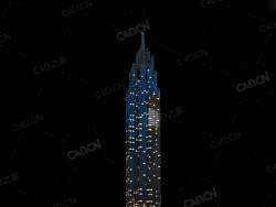 夜间摩天大楼办公楼写字楼C4D模型 Archmodels Vol.103_Night Skyscrapers - model-53