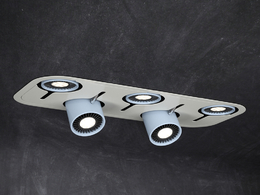 室内灯具模型：内嵌式五筒射灯