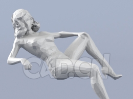 低面多边形卡通人物后躺的女人模型