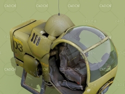 科幻军用卡通游戏直升机飞行器C4D模型 aircraft