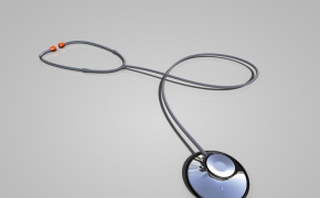 医院医疗器械：听诊器C4D模型 Stethoscope