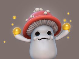 卡通蘑菇角色形象3d模型（.ztl）Mushy Boi
