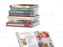 带书架的菜谱厨房书籍 Kitchen books with book stand