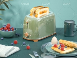 C4D OCTANE餐桌上的面包机蓝莓树莓写实模型