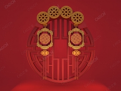 红色吉祥图案装饰图