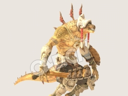 C4D魔兽动物蜥蜴战士模型（包含骨骼绑定动画) LizardM_B01_GRN_SK_KHS 3D Model