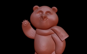 莫斯科索契冬奥会吉祥物小熊浮雕C4D模型 beer sochi 2014 3d model