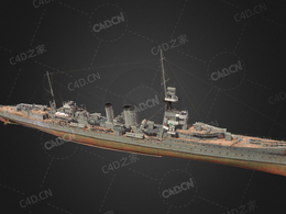 英国皇家海军D级轻巡洋舰D级舰首舰达娜厄级护航巡洋舰C4D模型下载Danae 3d model