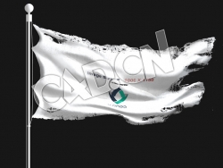 C4D破损的旗子动画模型 flag