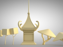 卡通房子 蘑菇树C4D模型