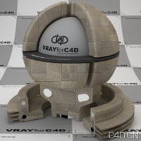 vray for c4d材质：Travertine Stone