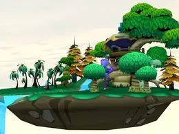 卡通绿色家园C4D模型工程 Enviroment Group Trees