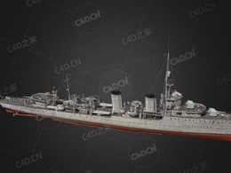 美国海军尼古拉斯号弗莱彻级驱逐舰C4D模型下载Nicholas 3d model
