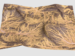 黄色山地山脉Osiris Terrain