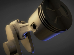 活塞动画C4D模型工程 Single Animated Piston