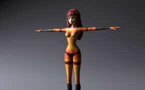 卡通女孩形象C4D模型 Cartoon Girl 3D model