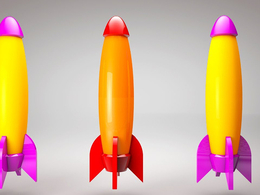 卡通火箭C4D模型 Cartoon Rocket