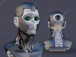 机械姬机械人头Cyborg Head Decimated