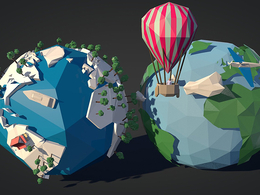 低多边形地球 气球3D模型 Cubebrush – LowPoly Earth Pack
