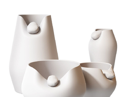 巴乔陶瓷花瓶Adriani e Rossi品牌装饰品3D模型素材下载Bacio Ceramic Vases by Adrian