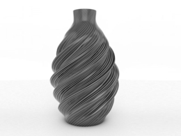 扭曲的条纹图案花瓶C4D模型 Vase 3d model
