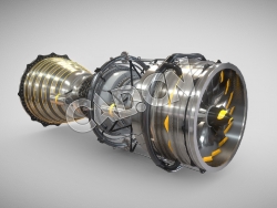 C4D涡轮发动机风扇喷气发动机模型 Turbine | Turbofan Engine | Jet Engine