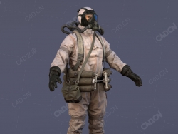 生化战士防化服救援人员C4D模型AposeRig