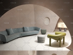 C4D室内模型：休闲沙发场景 CGTrader – BeInspiration 66 3D models