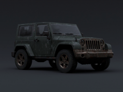 破旧的两门吉普车牧马人汽车C4D模型Jeep