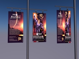 灯柱广告海报C4D模型 Pole posters