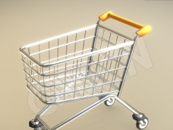 商场超市购物车手推车C4D模型 shopping cart