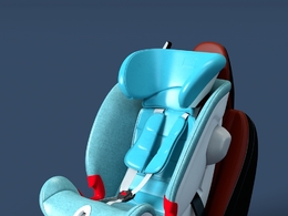 汽车儿童安全座椅C4D模型 Child Seat on Passenger Seat