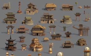 游戏模型：《剑灵》实用场景3D模型合集