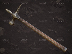 暗黑破坏神游戏十字锤战锤武器装备C4D模型 Warhammer
