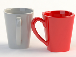 陶瓷水杯C4D模型 Square mug