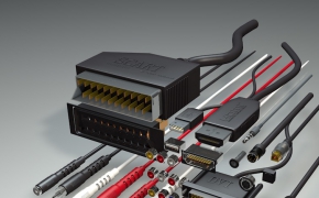 各种USB电视DVD转接口高精度C4D模型Electronic-Connectors